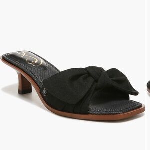 Sam Edelman Darcie Bow Kitten Heel Sandal Black 8.5 Brand New